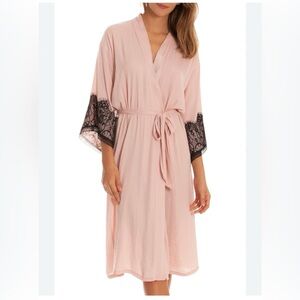 Pink lace robe